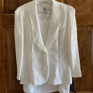 Beautiful M.C.S. Ltd Wedding Jacket with Matching Skirt - Size 10